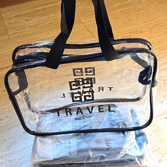 Handbags - Set of 3 Designer Inspired Clear Travel Zipper Bags